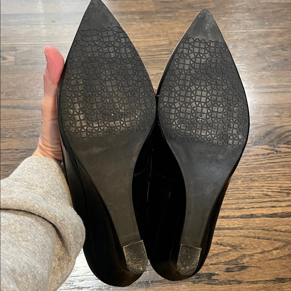 14th & Union Black Patent Studded Wedge Pumps - Picture 5 of 5
